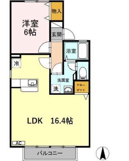 セジュールたさき(1LDK/1階)の間取り写真