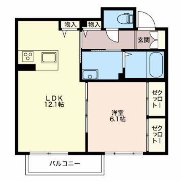 ルピナス(1LDK/2階)の間取り写真