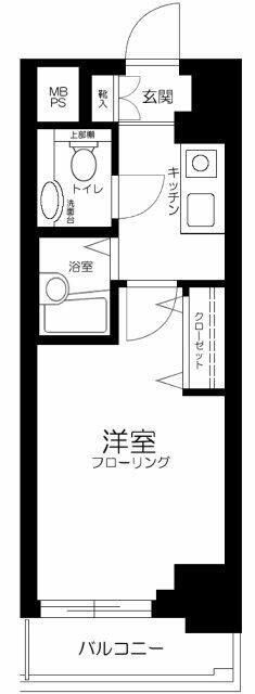 メゾン・ド・ヴィレ恵比寿(1K/3階)の間取り写真