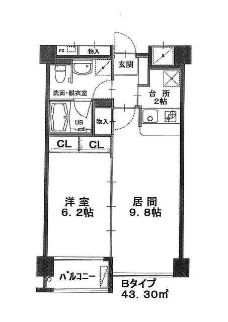 MS上杉5丁目(1LDK/4階)の間取り写真