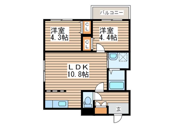 SPLENDOR NORD20(2LDK/1階)の間取り写真