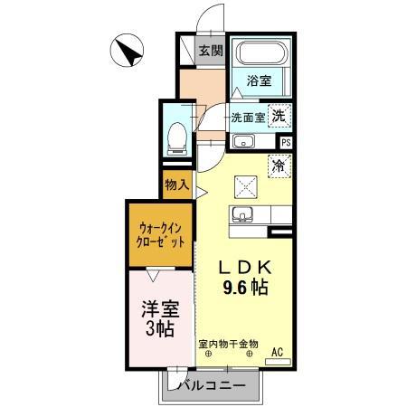 エテルニタ富士松駅(1LDK/1階)の間取り写真