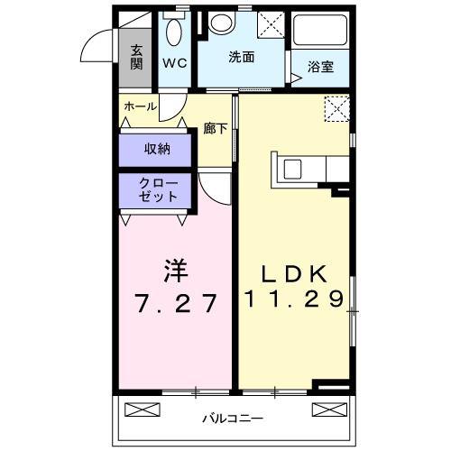 サンヴェルナ-ル(1LDK/2階)の間取り写真
