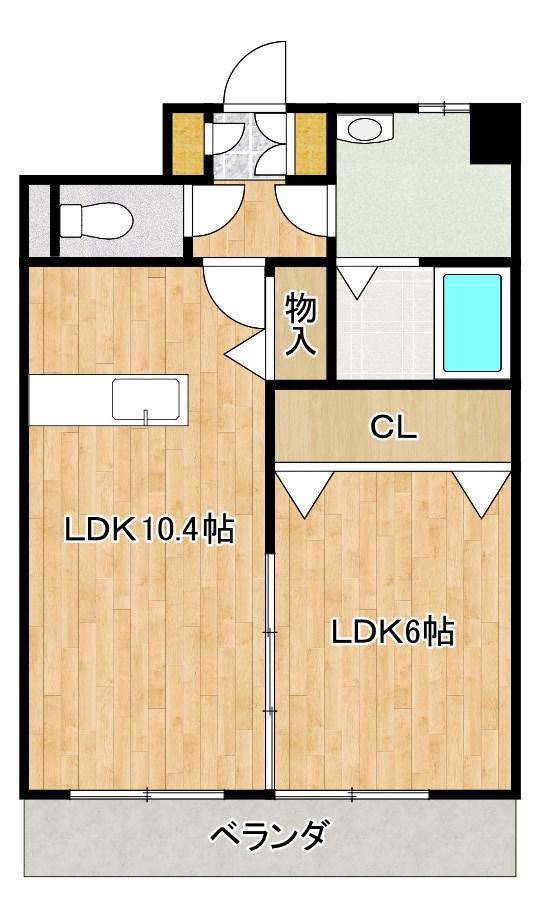 パークヒルズ長浦台(1LDK/1階)の間取り写真