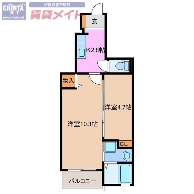 エレガンス・セレノ(1SK/1階)の間取り写真