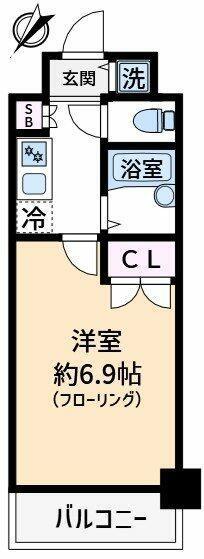 アーバイル新日本橋(1K/3階)の間取り写真
