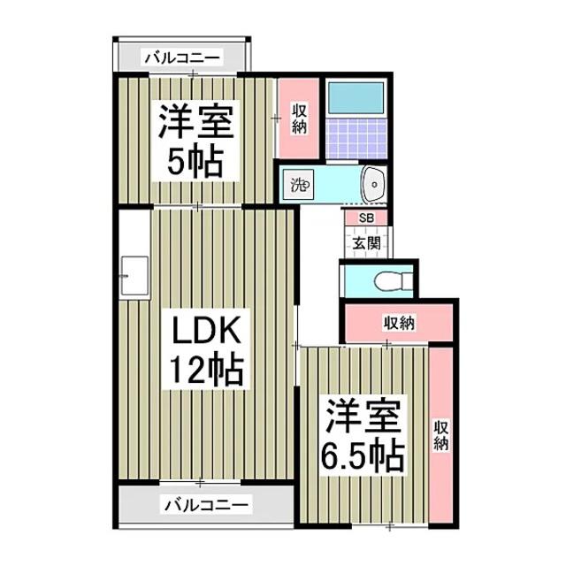リバーテラス中の郷(2LDK/3階)の間取り写真