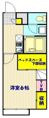 レオパレスラップウィング(1K/2階)の間取り写真