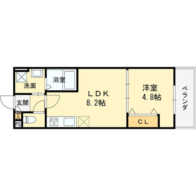 太平寺共同(1LDK/3階)の間取り写真