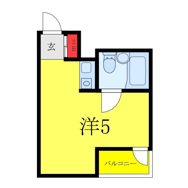 オーシャンヴィレッジII(ワンルーム/2階)の間取り写真
