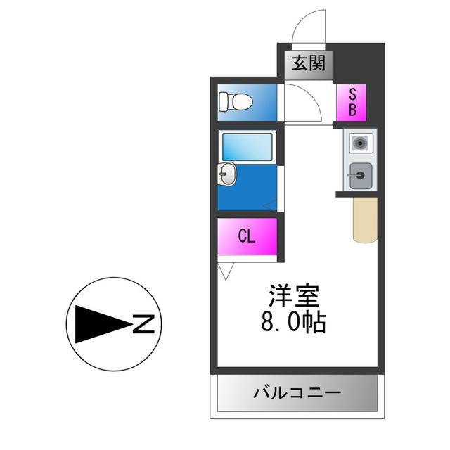 CTビュー小阪(ワンルーム/2階)の間取り写真