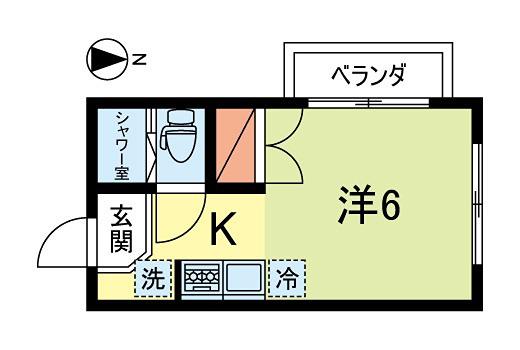 JR中央線 高円寺駅 徒歩8分 3階建 築41年(1K/3階)の間取り写真