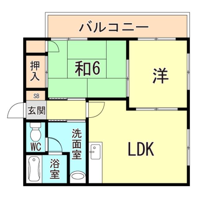 クレール恵彩(2DK/2階)の間取り写真
