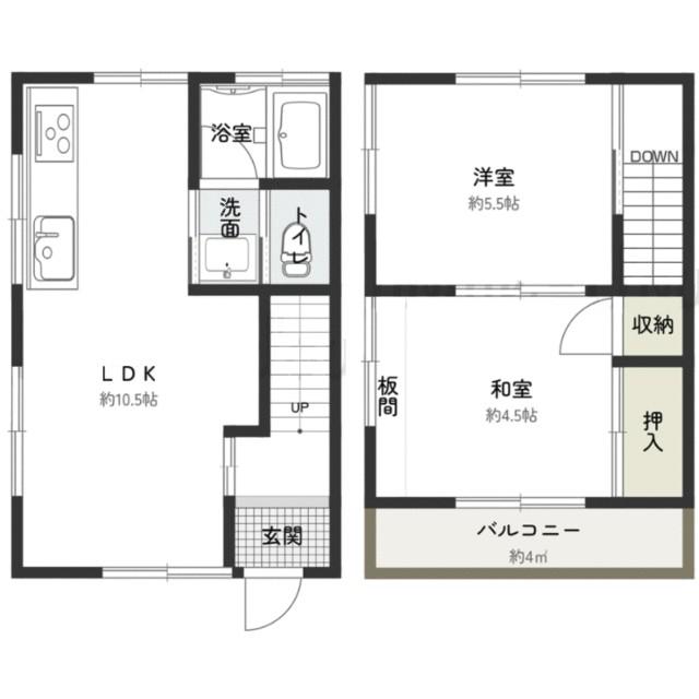 第一メゾン富士(2LDK/1階)の間取り写真