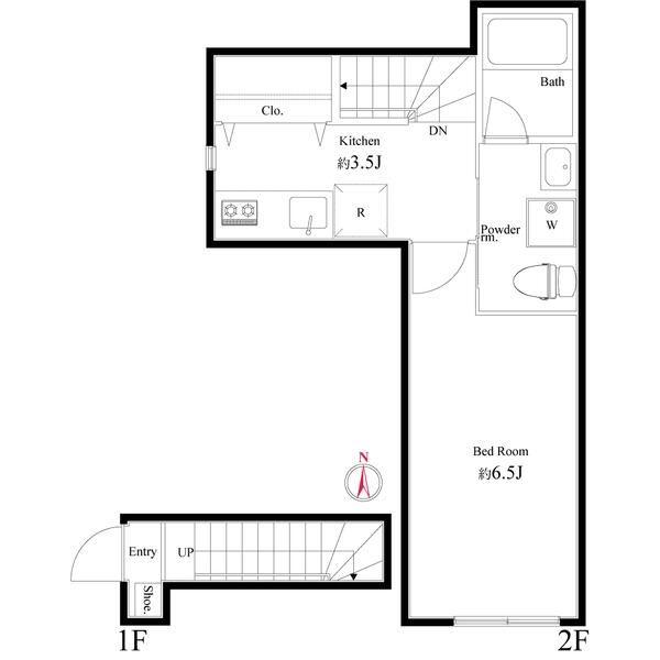 VILLA2465(1K/2階)の間取り写真