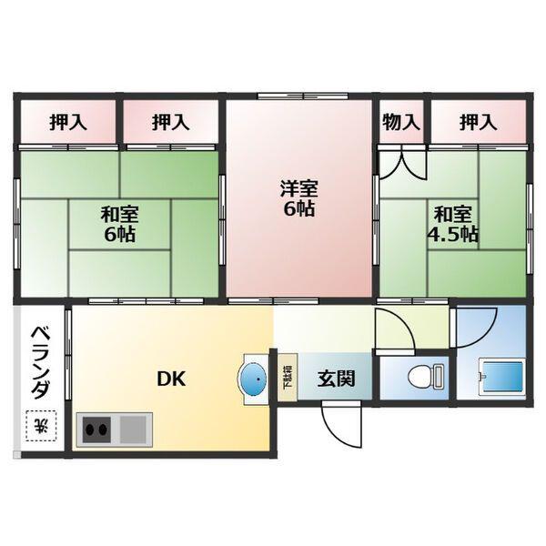 クイーンズガーデン(3DK/4階)の間取り写真
