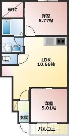 メゾンマーズ(2LDK/1階)の間取り写真