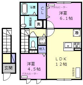 BE-WELL 苫小牧(2LDK/2階)の間取り写真