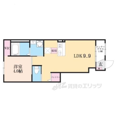 甲南町葛木アパート(1LDK/1階)の間取り写真