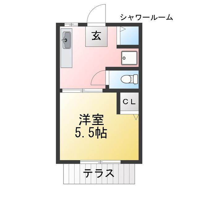 メゾン蘭(1K/1階)の間取り写真