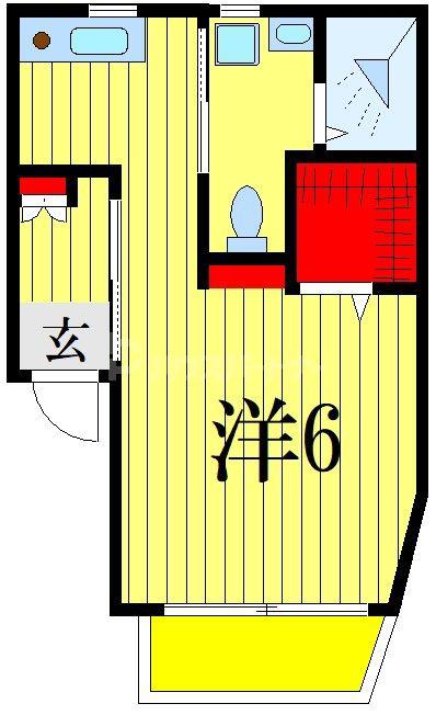 クレア市川(ワンルーム/1階)の間取り写真