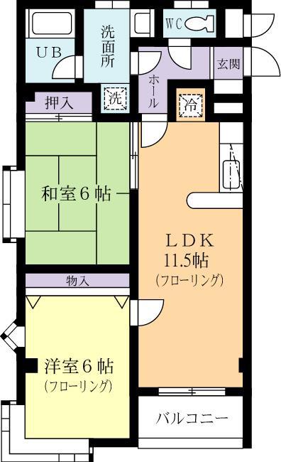 パープルつくばI(2LDK/3階)の間取り写真