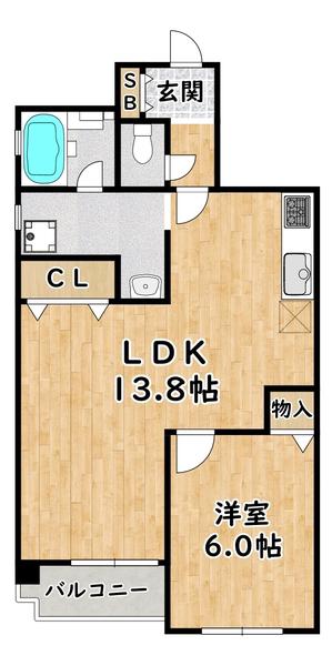サンライズ野里(1LDK/7階)の間取り写真