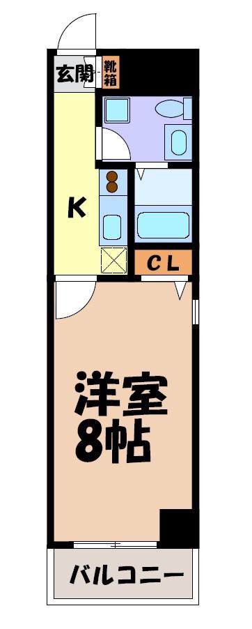 サニー東別院(1K/6階)の間取り写真