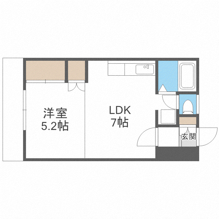 シャトー青山(1DK/3階)の間取り写真