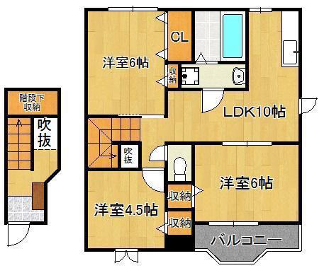 シャルマン浮島I(3LDK/2階)の間取り写真