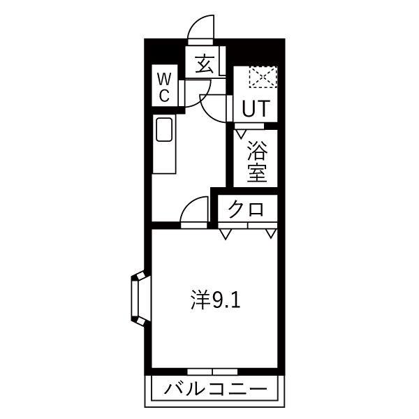 ASOBI-PALACE柊(1K/3階)の間取り写真