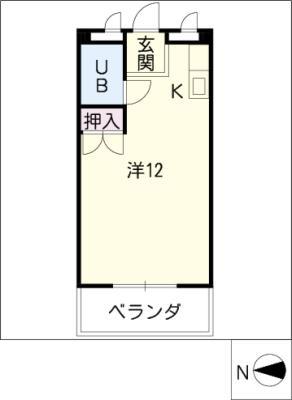 メゾン河合(ワンルーム/3階)の間取り写真