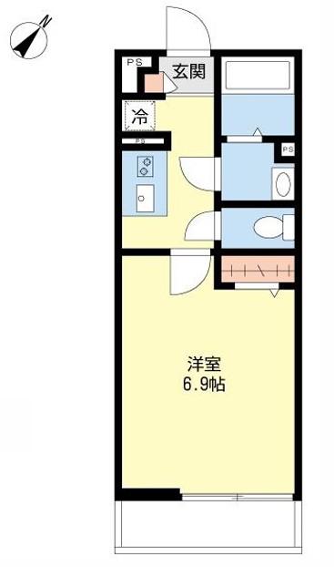 N・Sコート行徳(1K/1階)の間取り写真