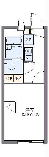 レオパレスボヌール(1K/1階)の間取り写真