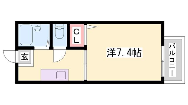 ハイツ フラリッシュII(1K/1階)の間取り写真