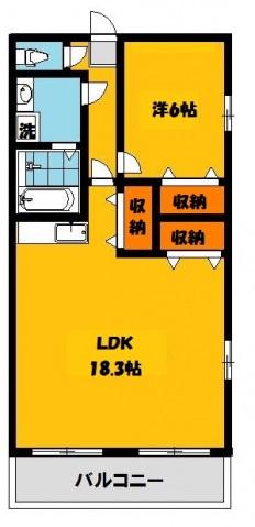 大島マンション(1LDK/3階)の間取り写真