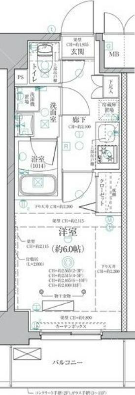 ディアレイシャス泉(1K/7階)の間取り写真