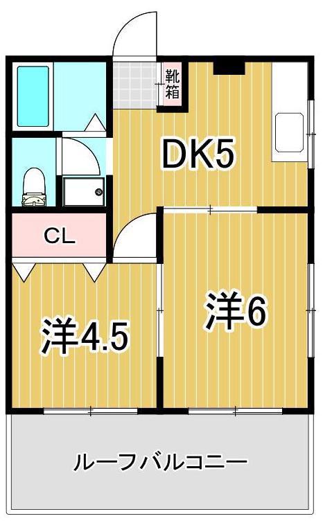 WHITE HEIGHTS川口ビル(2DK/3階)の間取り写真