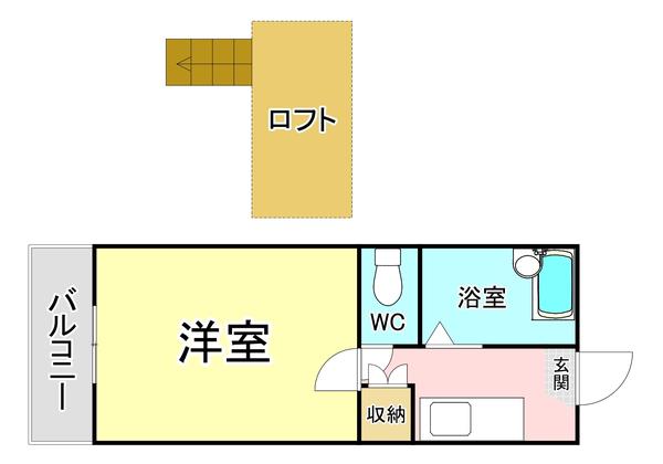 オアシス富士見(1K/2階)の間取り写真