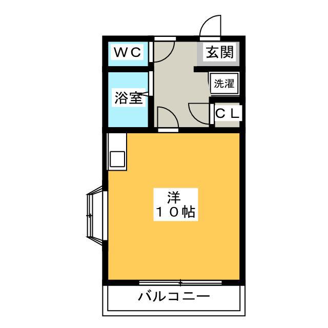 コートルージュ太宰府(ワンルーム/1階)の間取り写真