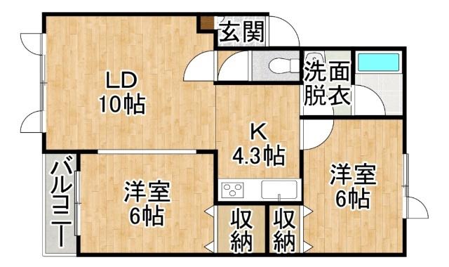 アプローズIII(2LDK/2階)の間取り写真