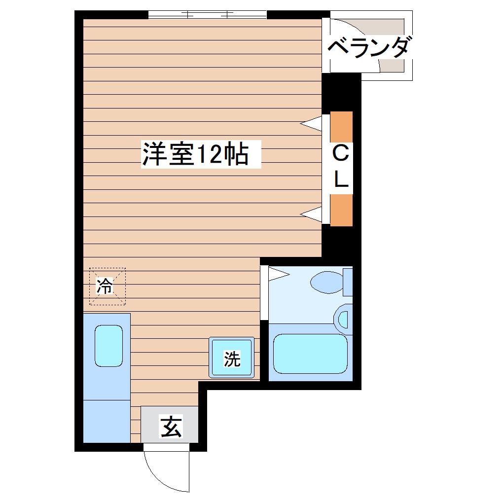 木村屋ビル(ワンルーム/4階)の間取り写真