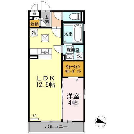 レクサス新宿通(1LDK/1階)の間取り写真