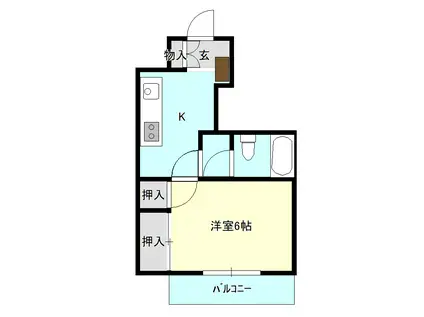 ながをビル(1K/4階)の間取り写真