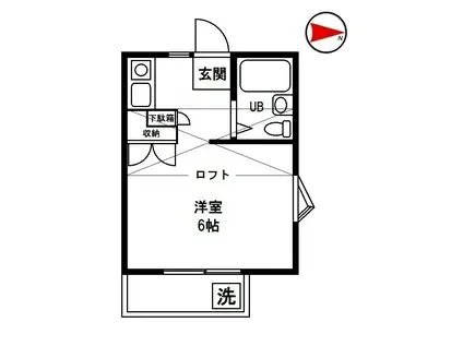 エクセルクリア田無(ワンルーム/2階)の間取り写真