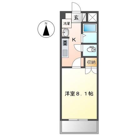 フレグランス富士(1K/2階)の間取り写真