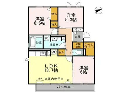 セジュールNANA(3LDK/3階)の間取り写真