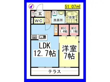 AF メゾンSH-1(1LDK/1階)の間取り写真