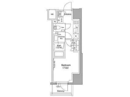 ザ・パークハビオ五反田(1K/6階)の間取り写真