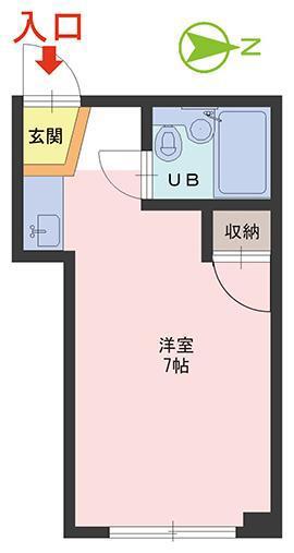 えちぜん鉄道三国線 田原町駅(福井) 徒歩11分 3階建 築41年(ワンルーム/3階)の間取り写真